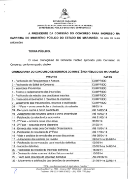 A PRESIDENTE DA COMISS&Atilde;O DO CONCURSO PARA