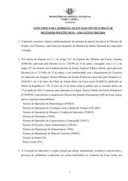 Academia 1 CONCURSO PARA ADMISS&Atilde;O AO EST&Aacute;GIO