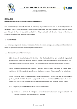 Edital TEP 2015 - SOPERJ Sociedade de Pediatria do Estado do