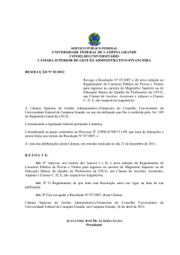 Resolução Nº 01/2012 - Universidade Federal de Campina Grande