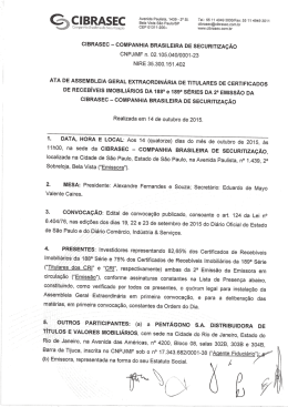 CIBRASEC &mdash; COMPANHIA BRASILEIRA DE SECURITIZA&Ccedil;&Atilde;O