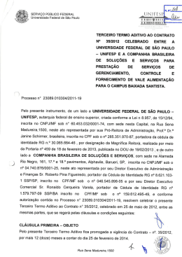 terceiro termo aditivo ao contrato n° 3512012 celebrado