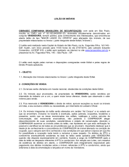 LEIL&Atilde;O DE IM&Oacute;VEIS CIBRASEC COMPANHIA BRASILEIRA DE