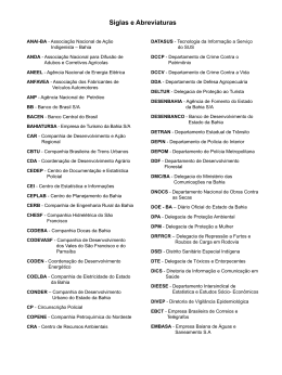 Siglas e Abreviaturas - Superintend&ecirc;ncia de Estudos Econ&ocirc;micos e