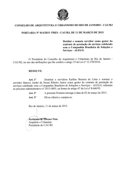 Destitui e nomeia servidor como gestor do contrato de