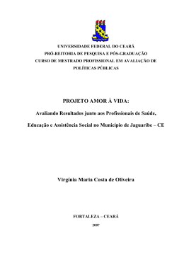 PROJETO AMOR &Agrave; VIDA: Virg&iacute;nia Maria Costa de Oliveira