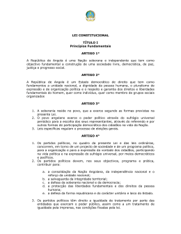Lei Constitucional - Comiss&atilde;o Nacional Eleitoral de Angola