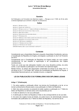 Lei n.&ordm; 2/10 de 25 de Mar&ccedil;o