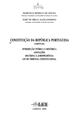 A CONSTITUIÇÃO DA REPUBLICA PORTUGUESA