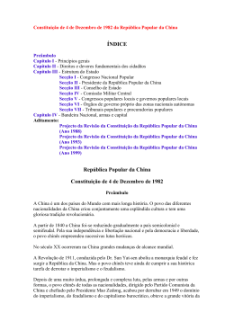 &Iacute;NDICE Rep&uacute;blica Popular da China Constitui&ccedil;&atilde;o de 4 de