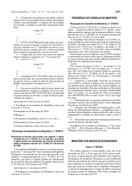 Resolução da Assembleia da República n.º 30/2014
