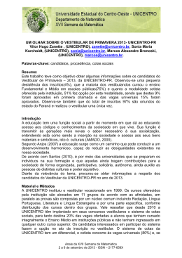 UM OLHAR SOBRE O VESTIBULAR DE PRIMAVERA 2013