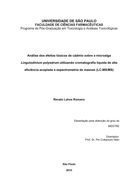 An&aacute;lise dos efeitos t&oacute;xicos de c&aacute;dmio sobre a microalga