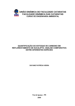 Quantifica&ccedil;&atilde;o do Estoque de Carbono em Reflorestamento de