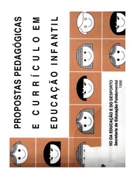 propostas pedag&oacute;gicas e curr&iacute;culo em educa&ccedil;&atilde;o infantil
