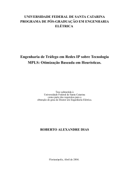 Engenharia de Tr&acute;afego em Redes IP sobre Tecnologia