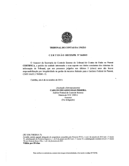 Certidão do Tribunal de Contas da União – Válida até 04DEZ2015