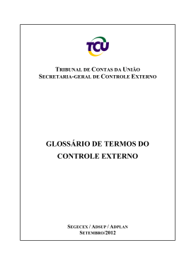 Gloss&aacute;rio de termos de controle externo
