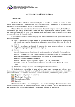 Manual do Preg&atilde;o Eletr&ocirc;nico - Tribunal de Contas da Uni&atilde;o