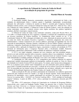 A experi&ecirc;ncia do Tribunal de Contas da Uni&atilde;o do Brasil na