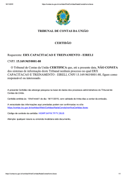TRIBUNAL DE CONTAS DA UNIÃO CERTIDÃO