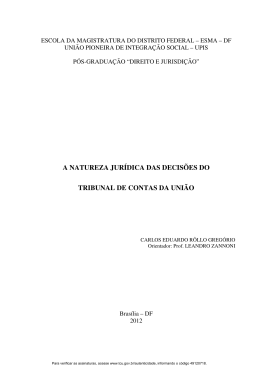 A natureza jur&iacute;dica das decis&otilde;es do Tribunal de Contas da Uni&atilde;o