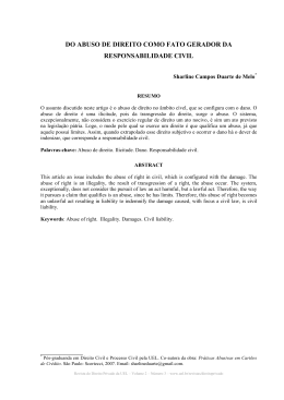 do abuso de direito como fato gerador da responsabilidade civil