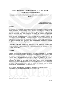 10724 O TRABALHO COMO FATO ECON&Ocirc;MICO