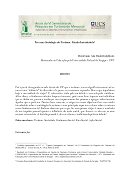 Por uma Sociologia do Turismo: Estudo Introdutório