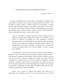 Ordem e revolução como instrumento de análise