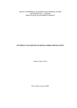 Incid&ecirc;ncia do Imposto de Renda sobre indeniza&ccedil;&otilde;es