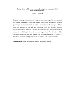 Design de superf&iacute;cie e arte: processo de cria&ccedil;&atilde;o em estamparia