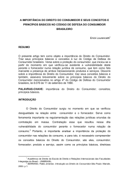 a import&acirc;ncia do direito do consumidor e seus conceitos