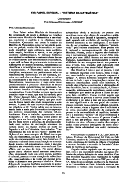 XVI) PAINEL ESPECIAL - “HISTÓRIA DA MATEMÁTICA”