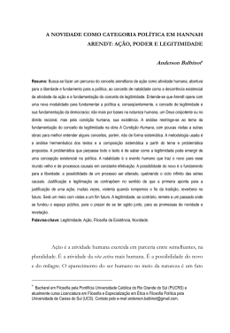 A NOVIDADE COMO CATEGORIA POL&Iacute;TICA EM HANNAH ARENDT