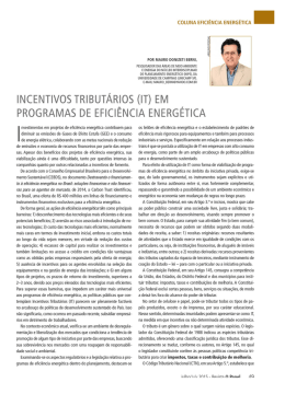 Incentivos Tribut&aacute;rios (IT) em Programas de Efici&ecirc;ncia