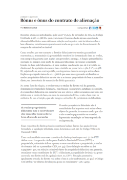 Bônus e ônus do contrato de alienação