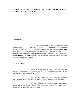 Contesta&ccedil;&atilde;o em A&ccedil;&atilde;o de Indeniza&ccedil;&atilde;o por Danos