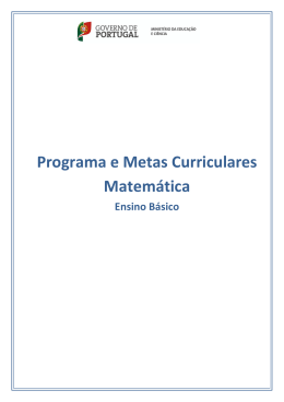 Programa e Metas Curriculares Matem&aacute;tica - Dire&ccedil;&atilde;o
