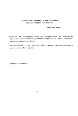 Sabendo como informatizar uma biblioteca será que sabemos como
