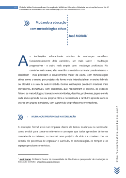 Mudando a educa&ccedil;&atilde;o com metodologias ativas Jos&eacute; MOR&Aacute;N