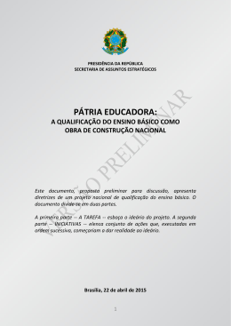 Pátria Educadora: a qualificação do Ensino Básico como