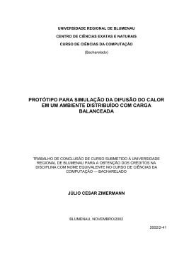 prot&oacute;tipo para simula&ccedil;&atilde;o da difus&atilde;o do calor em um ambiente