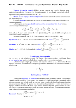 PUCRS &ndash; FAMAT &ndash; Exemplos de Equa&ccedil;&otilde;es Diferenciais Parciais