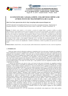 O CONCEITO DE CAMADA LIMITE: UMA REVIS&Atilde;O