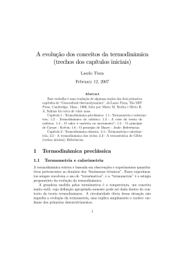 A evolução dos conceitos da termodinâmica (trechos dos capítulos