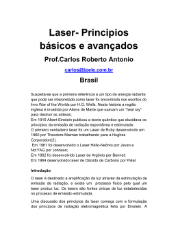 Laser- Principios básicos e avançados
