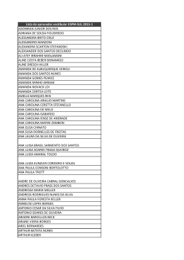 Lista de aprovados vestibular ESPM-SUL 2015
