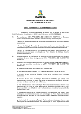 PREFEITURA MUNICIPAL DE ITAITUBA/PA CONCUSO