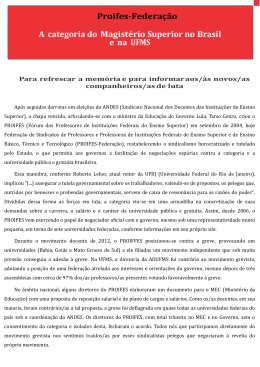 Proifes-Federação A categoria do Magistério Superior no Brasil e na